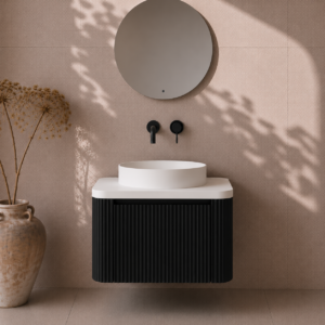 Linea Black Wall hung Vanity unit 600