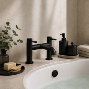Black bath taps