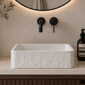 Rock Basin Rectangular Matte White