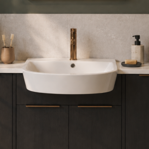 Curved Semi Recessed Basin