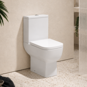 Choice 55cm Short Projection Close Coupled Rimless WC & Soft Close Seat